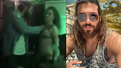 Dansözle karşılıklı göbek attı