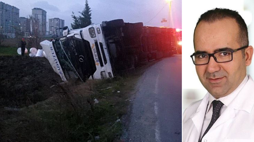 Bisiklete binerken üzerine TIR devrildi!