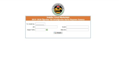 Vakıflar Genel Müdürlüğü burs sonuçları