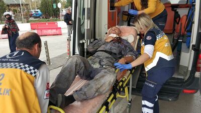 Odun keserken boğazını kesti!