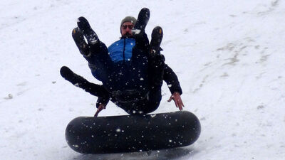 Rize'de şambrellerle kayak keyfi