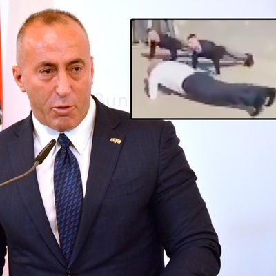 Başbakan askerlerle şınav çekti