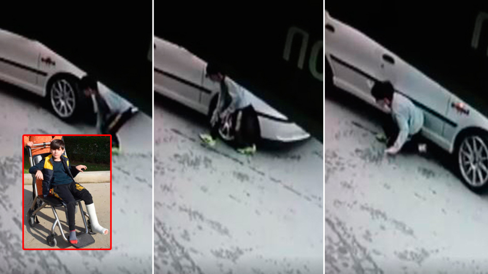 Ayakkabısını bağlayan çocuğa şok!