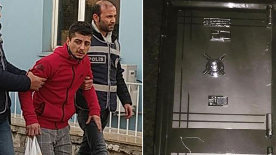 Çelik kasa tam 250 kiloydu! Bahtsız hırsız!