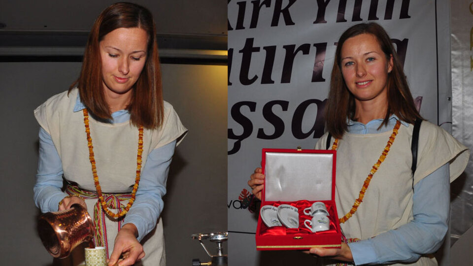 En iyi Türk kahvesini Litvanyalı gelin pişirdi!