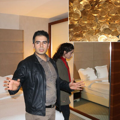 Otel odasında altınlar sahte çıktı