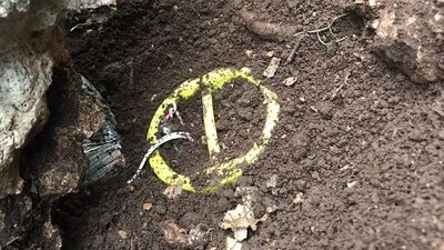 Kaya altındaki patlayıcı imha edildi