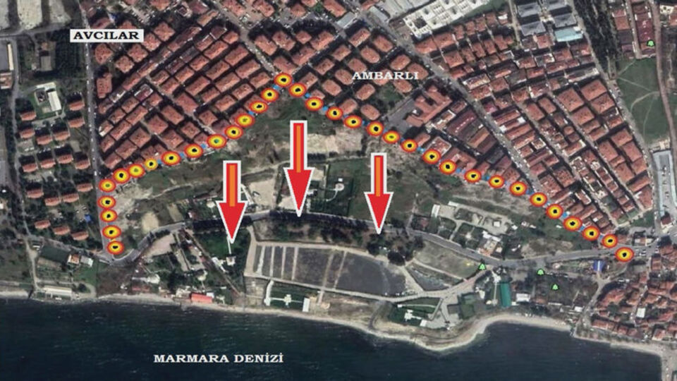 Ambarlı'daki kaymaya kazıklı önlem!