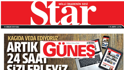 Star ve Güneş'ten kağıda veda