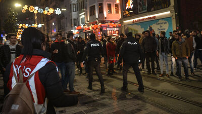 İstiklal Caddesi'ndeki kavga kamerada