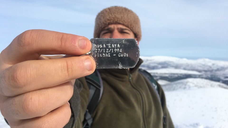 Şehidin künyesi Kızılören zirvesinde