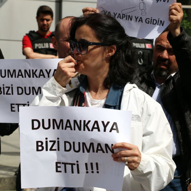 TMSF önünde 'Dumankaya' eylemi!