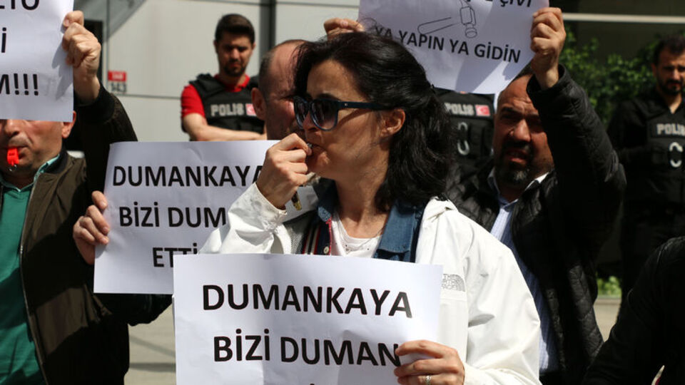 TMSF önünde 'Dumankaya' eylemi!