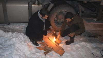 Sürücülerin soğuk hava nöbeti