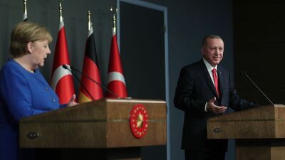 Erdoğan, Merkel ile görüştü