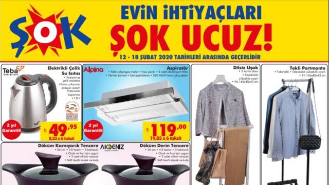 ŞOK 12 Şubat Aktüel ürünler kataloğu 2019!
