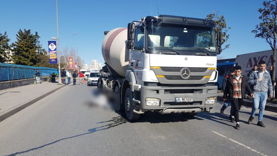 Beton mikserinin altında can verdi!