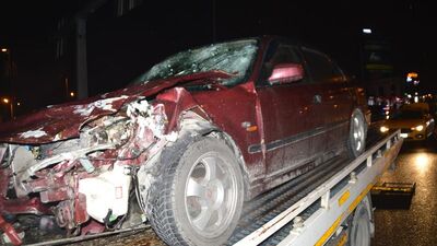 D-100'de trafik kazası!