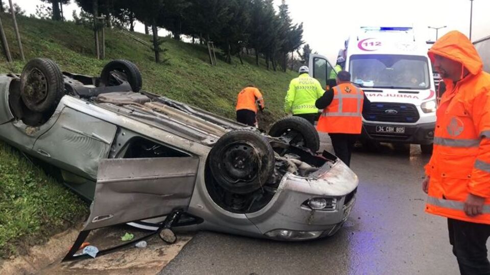 TEM'de feci trafik kazası!