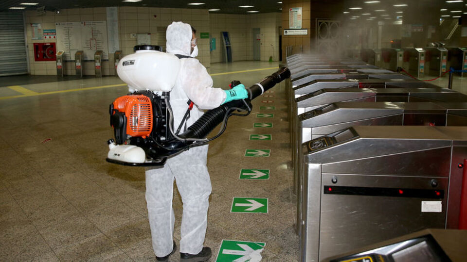 Marmaray'da 'koronavirüs'e karşı dezenfekte!