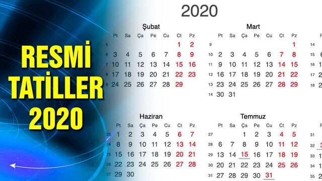 İşte 2020 resmi tatil takvimi