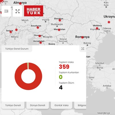 Habertürk'ten koronavirüs için harita ve özel sayfa