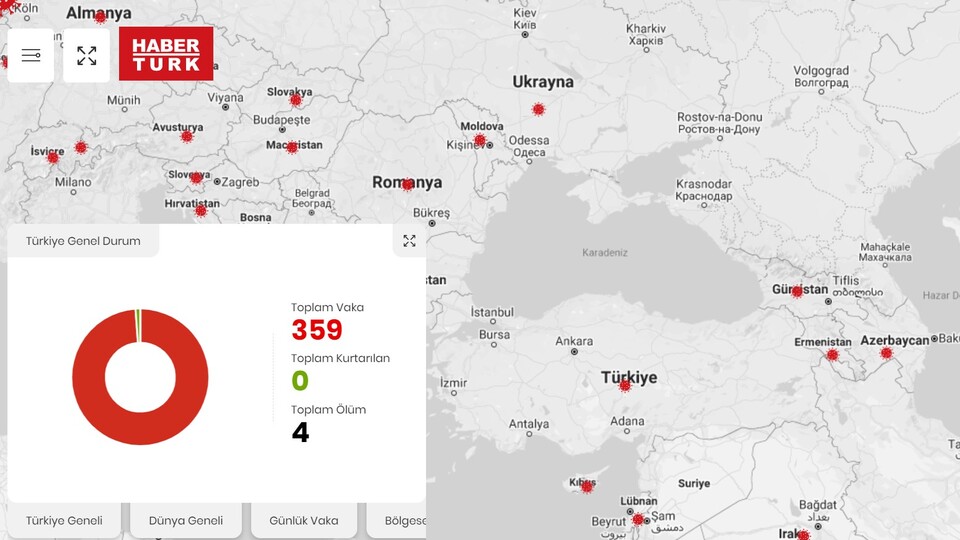 Habertürk'ten koronavirüs için harita ve özel sayfa