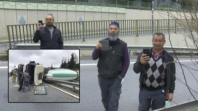 Şoför can derdindeyken canlı yayın!