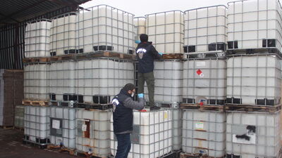 Kaçak dezenfektan imalathanesine baskın