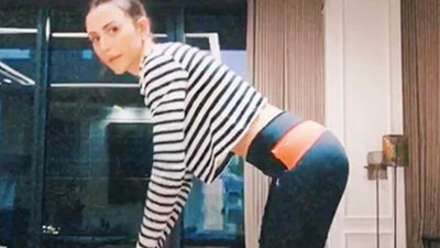 Canlı yayında spor yaptı