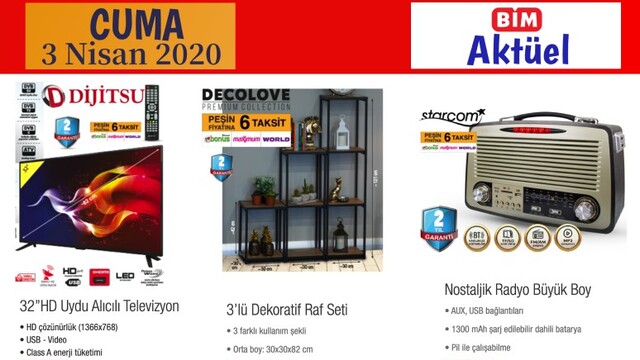 BİM 3 Nisan Aktüel ürünler kataloğu