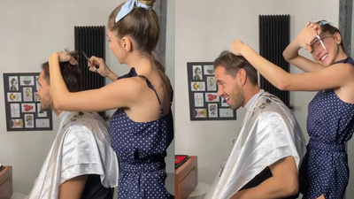 Sevgilisini tıraş etti