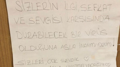 Öğrencilerden duygulandıran mesaj!