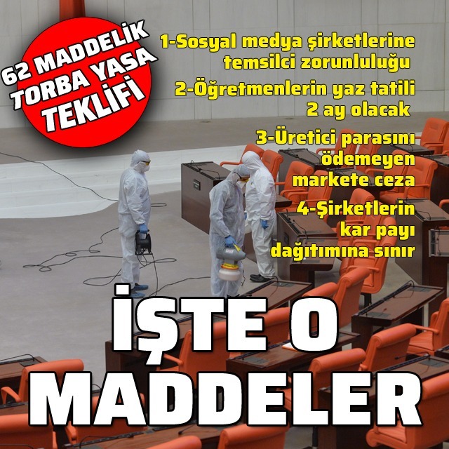 62 maddelik torba yasa teklifi