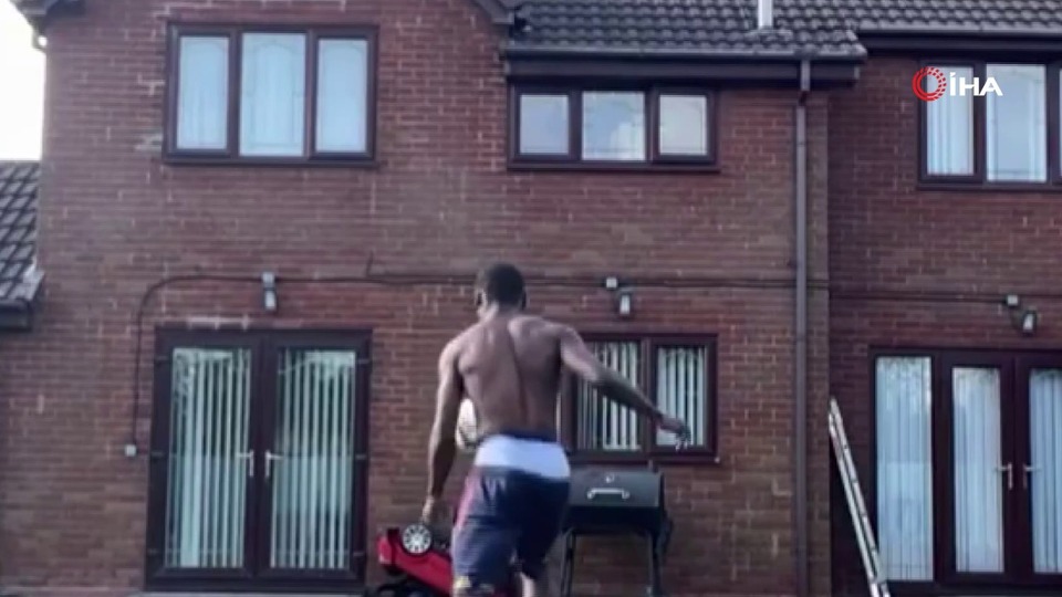 Antrenman yaparken camı kırdı