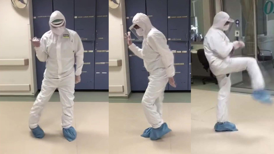 Hastası iyileşen doktorun danslı sevinci