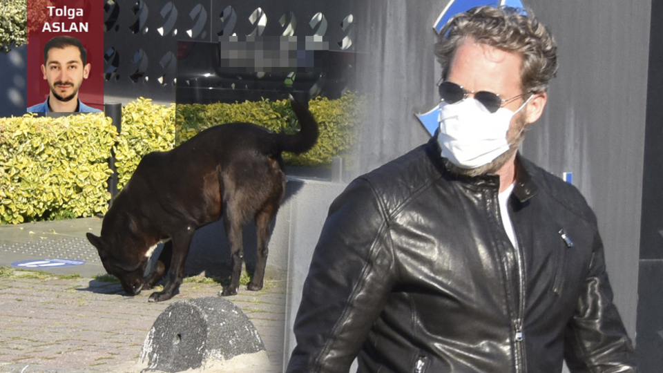 Köpeğini gezdirdi