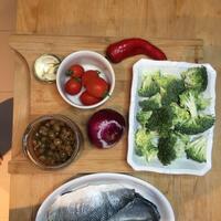 Fırında sebzeli levrek