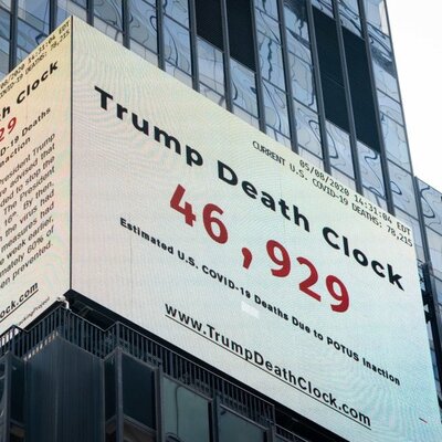 Times Meydanı'na korona sayacı asıldı