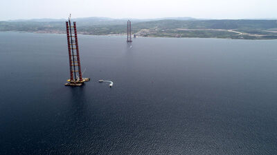 Çanakkale Köprüsü'nde son blok yerleştirildi