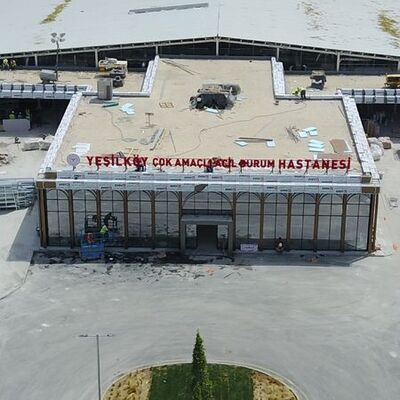 Yeşilköy salgın hastanesinin isim tabelası konuldu