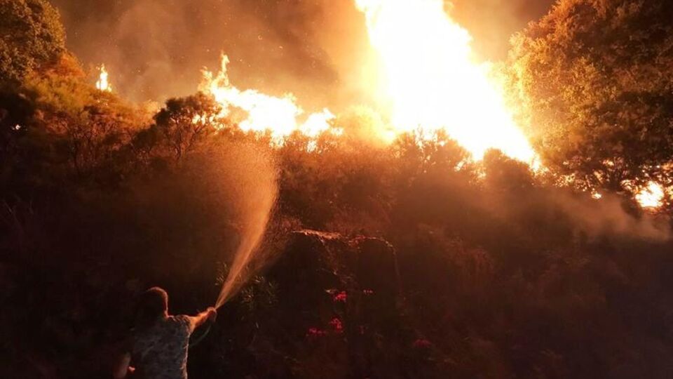 Kaş'ta orman yangını! Villalar boşaltıldı