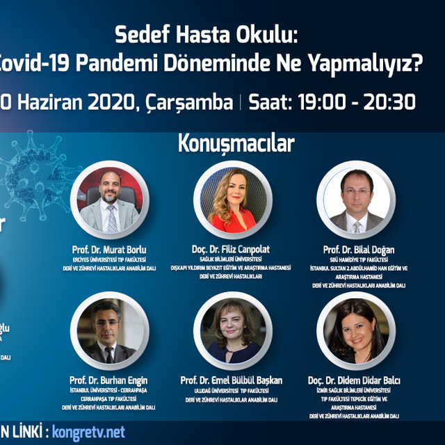 "Sedef Hasta Okulu" canlı yayınında 'Covid-19 Pandemi Döneminde Hastalık Süreci' konuşulacak