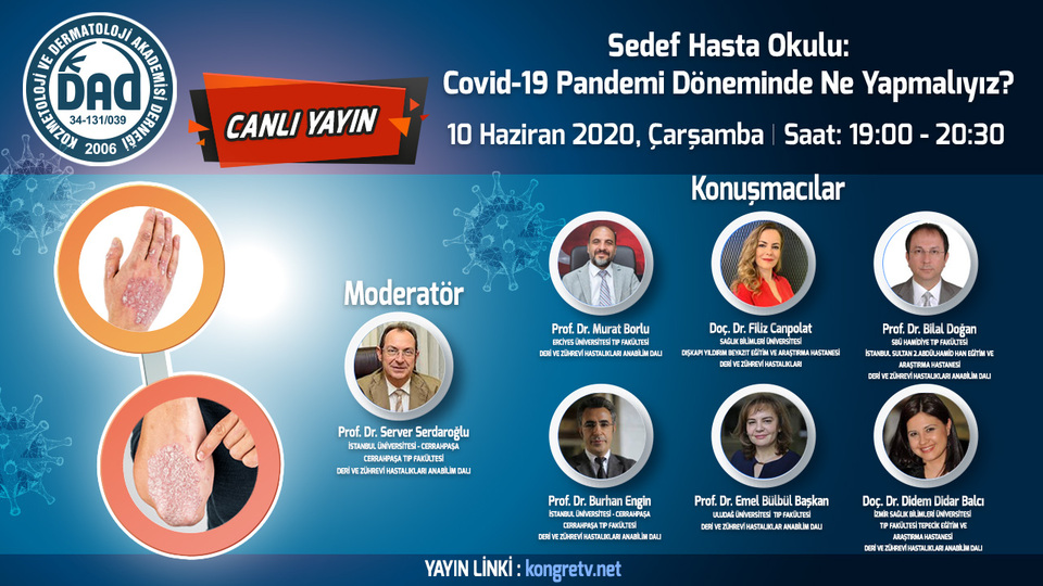 "Sedef Hasta Okulu" canlı yayınında 'Covid-19 Pandemi Döneminde Hastalık Süreci' konuşulacak
