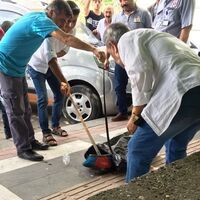 Yolda yürürken başına yılan düştü!