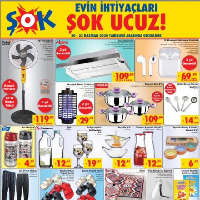 ŞOK 20 Haziran Aktüel ürünler kataloğu