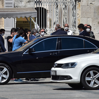 Ayasofya'da namaz hazırlığı