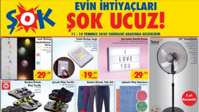 ŞOK 14 Temmuz Aktüel ürünler kataloğu