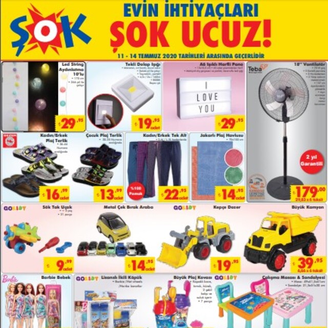 ŞOK 14 Temmuz Aktüel ürünler kataloğu