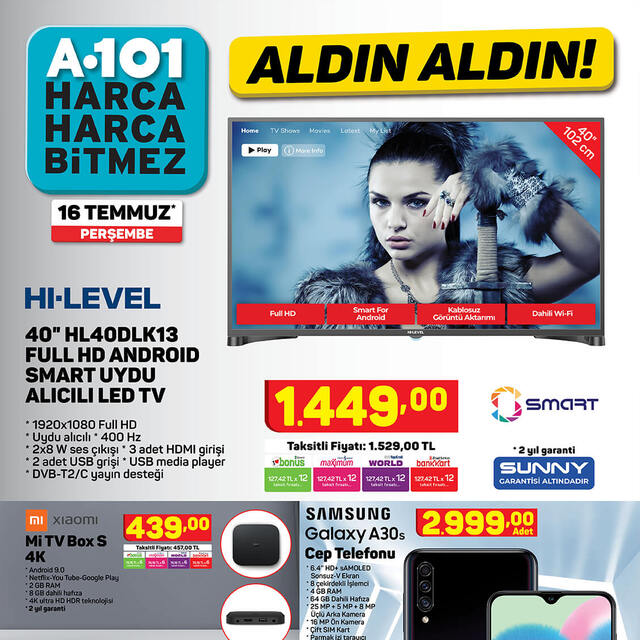 A101 16 Temmuz haftanın indirimli ürünleri